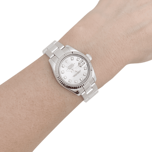 Montre Montre Rolex "Oyster Perpetual- Lady Datejust" acier, diamants. 58 Facettes 34077