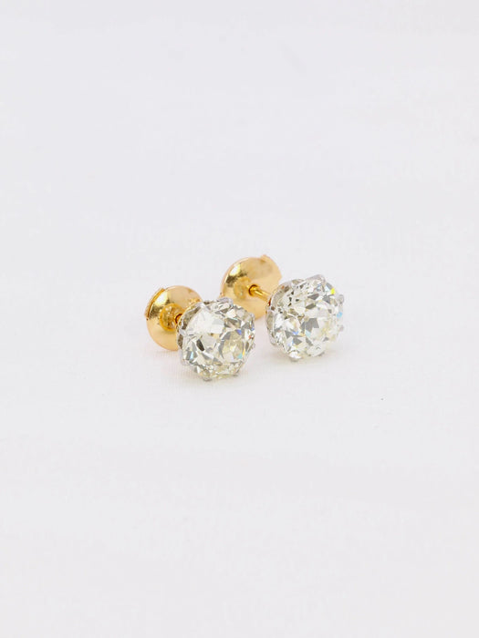 Boucles d'oreilles Boucles d'oreilles puces diamants taille ancienne 3.37 ct 58 Facettes 391.5