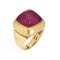 Bague Cabochon Pink Tourmaline Ring Square Cocktail Estate 18k Yellow Gold Sz 6 Maz 58 Facettes G13411