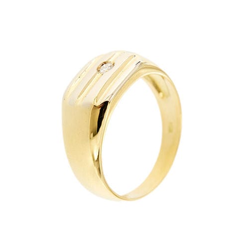 Bague 64 Bague en or jaune pour homme avec diamant 58 Facettes 35928