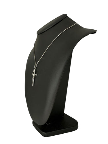 Pendentif UnoAErre Pendentif Crucifix italien en or blanc 58 Facettes