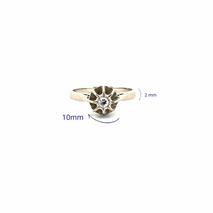 Bague 54 Solitaire Or Blanc Diamant 58 Facettes 103-GS36685