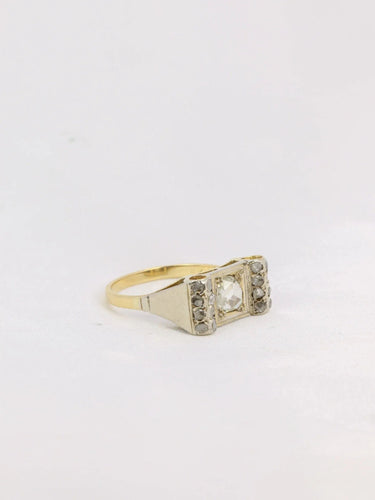 Bague 55 Bague Art Deco or diamants taille rose 58 Facettes J193