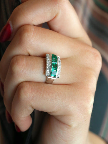 Bague 50 Bague vintage émeraudes diamants 58 Facettes 1131.3