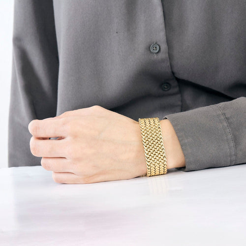 Bracelet Bracelet maille tressée en or jaune 58 Facettes FON1951