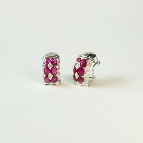 Boucles d'oreilles Boucles d'oreilles n°100｜Rubis et diamants 58 Facettes