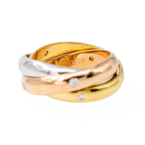 Bague 49 Cartier Bague Alliance Trinity Star Or rose Diamant 58 Facettes 3377194CN