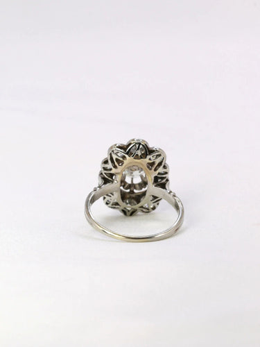 Bague 52.5 Bague marguerite Art Déco diamants 1,3 carats 58 Facettes J397