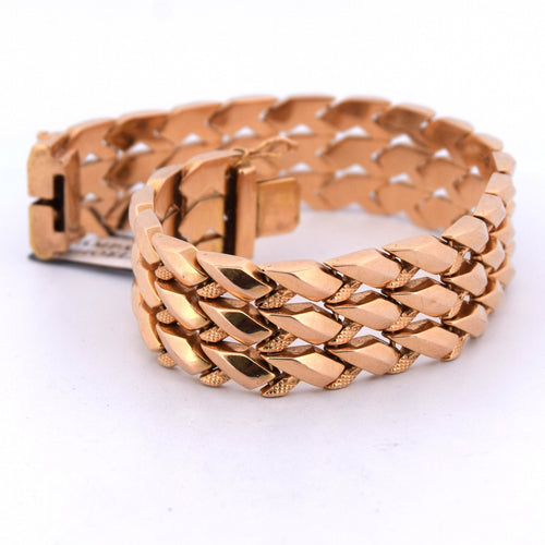 Bracelet BRACELET VINTAGE EN OR ROSE 18 KT 58 Facettes