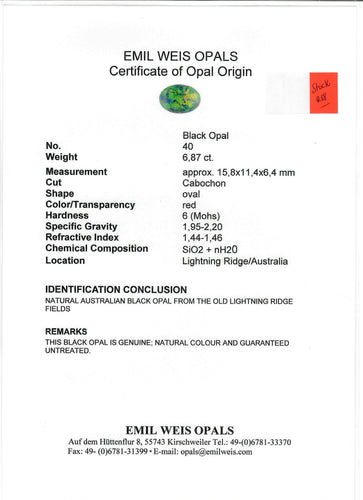 Bague 52 Bague opale noire d'Australie Lightning Ridge 58 Facettes 227234