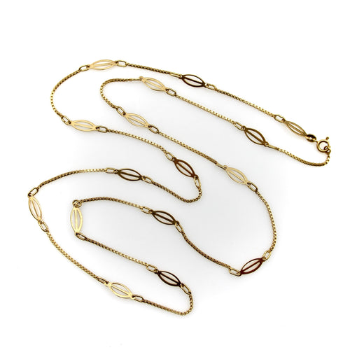 Collier Chaîne italienne vintage à maillons fantaisie en or 18 carats 58 Facettes