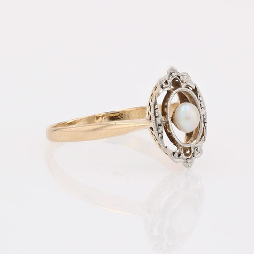 Bague 50 Bague perle fine ancienne or jaune 58 Facettes 25-072A