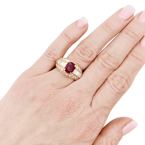 Bague 51 Bague Cartier "Gina" or jaune, diamants, rubis. 58 Facettes 34147