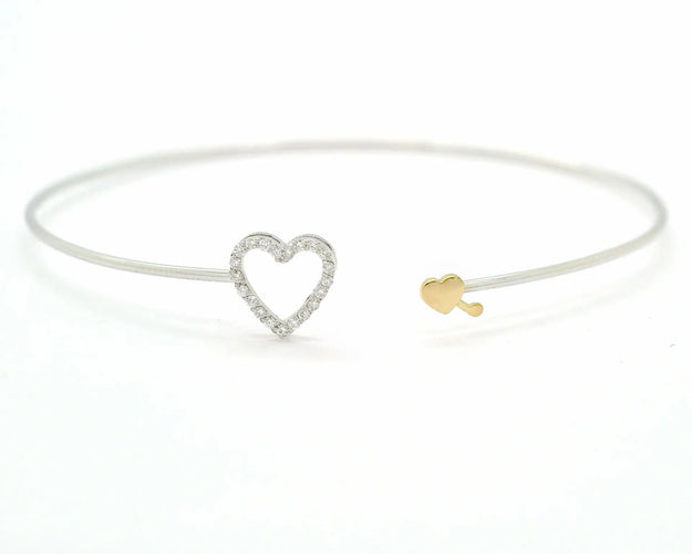 Bracelet Bracelet rigide en or blanc serti de diamants 58 Facettes 10585