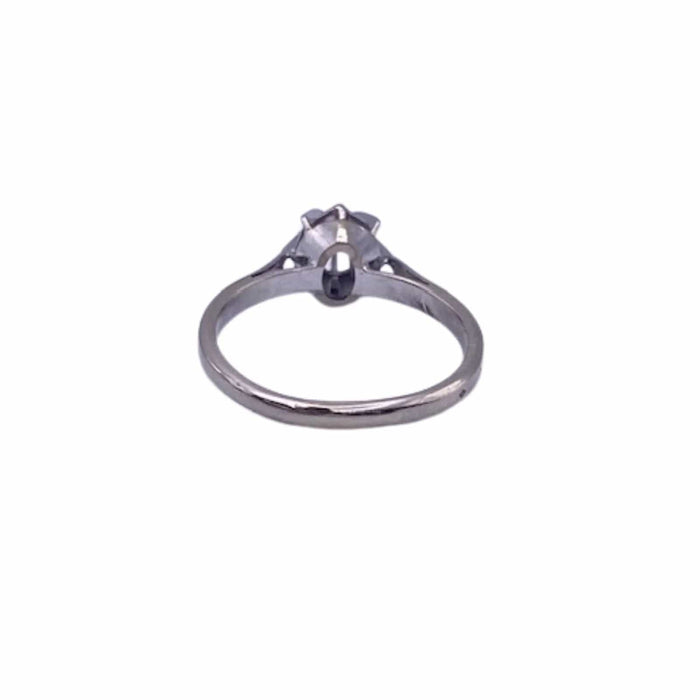 Bague 53 Solitaire Or Blanc 18k & Diamant 58 Facettes 13-GS33175