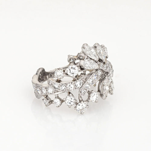 Bague 57.5 Bague en platine avec diamants mixtes 58 Facettes G13725