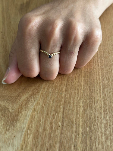 Bague 57.5 Bague or jaune et saphir 58 Facettes