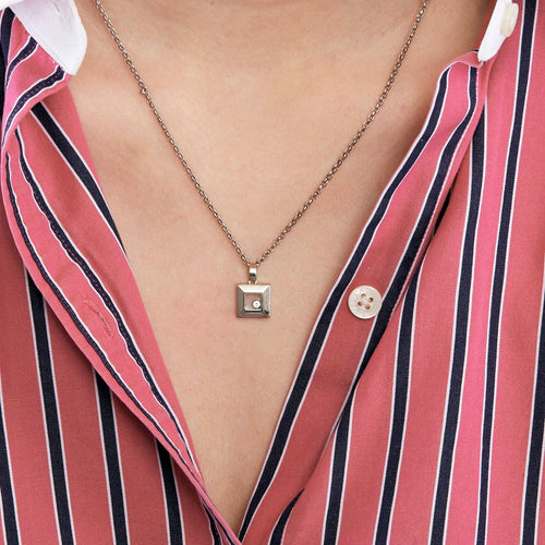 Collier CHOPARD - Collier Happy Diamonds or gris et diamant 58 Facettes GU13