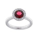 Bague 54 Bague en or blanc avec tourmaline et contour diamant 58 Facettes G3608