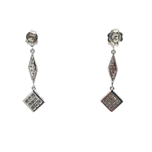 Boucles d'oreilles Geometric Diamond Drop Earrings 58 Facettes UN0151