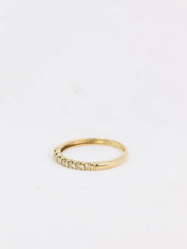 Bague 54 Demi alliance vintage or diamants jaunes 58 Facettes J184