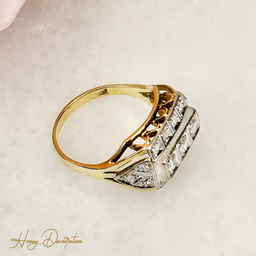 Bague 55.5 Bague Art Déco en or fantastique – style vintage 58 Facettes 2800