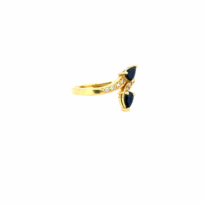 Bague 53 Bague or jaune saphirs diamants 58 Facettes 105-GS50465-4