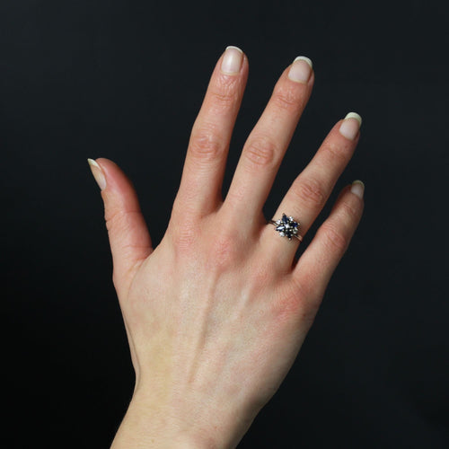 Bague 51 Bague vintage saphir diamants flocon 58 Facettes 24-302