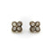 Boucles d'oreilles Boucles d'oreilles quadrilobe en or, diamants et perles taille ancienne mine 58 Facettes
