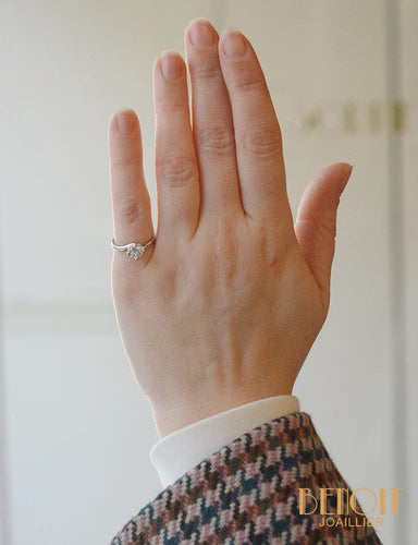 Bague 47 Solitaire platine diamant 58 Facettes 11035