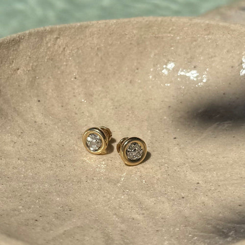 Boucles d'oreilles Clous d’oreilles or jaune et diamants 58 Facettes INV070