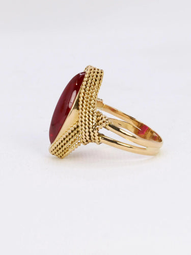 Vintage twisted yellow gold ruby ring