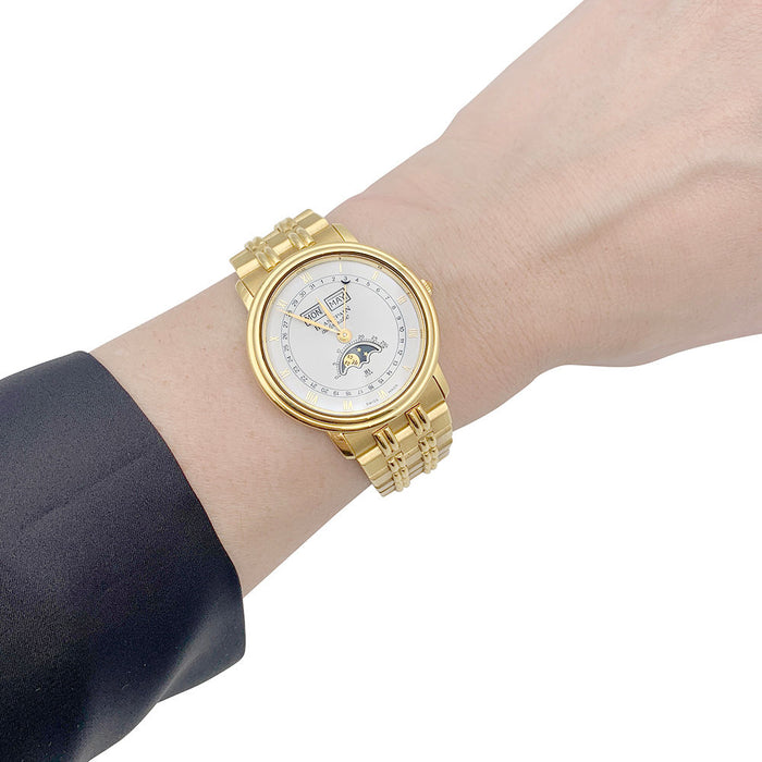 Blancpain “Villeret Moonphase” yellow gold watch.