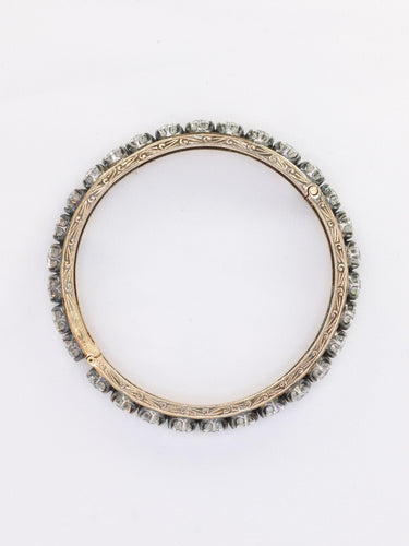 Bracelet Bracelet jonc vintage or argent diamants 12 ct 58 Facettes 1088