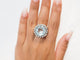 Bague 51.5 Bague importante en or blanc, platine, aigue marine et diamants 58 Facettes 33210