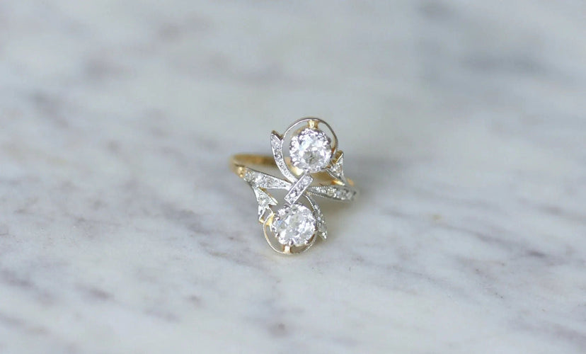 Bague Bague Belle Epoque Toi et moi Diamants 58 Facettes