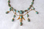 Collier Collier Ancien Néo Egyptien Or Jaune et Turquoises 58 Facettes