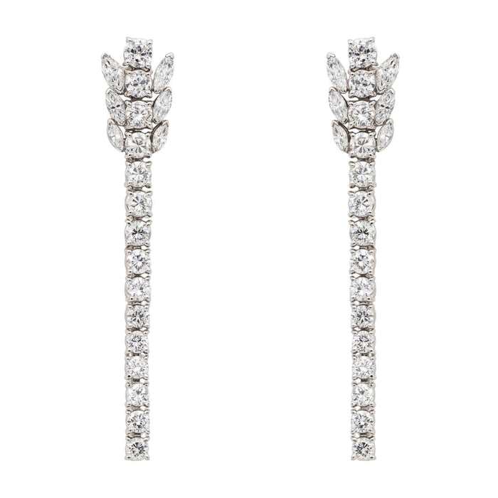 White Gold Diamond Dangle Earrings