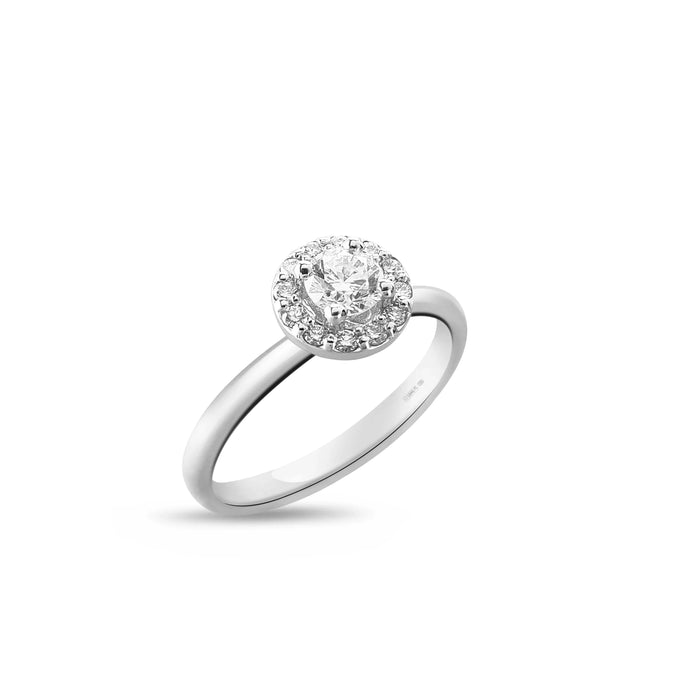 Bague Bague solitaire en or blanc avec diamants 58 Facettes