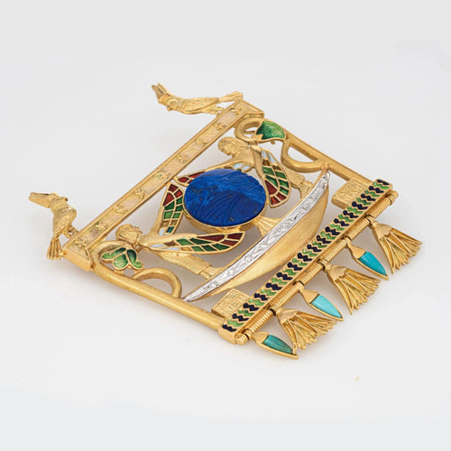 Pendentif Pendentif égyptien Isis vintage Lapis Diamants 58 Facettes G12451
