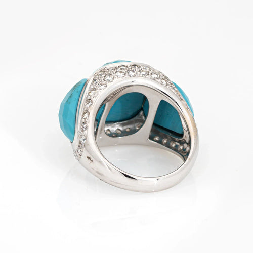 Bague 46 Bague Diamant Turquoise Or Blanc 58 Facettes G13197