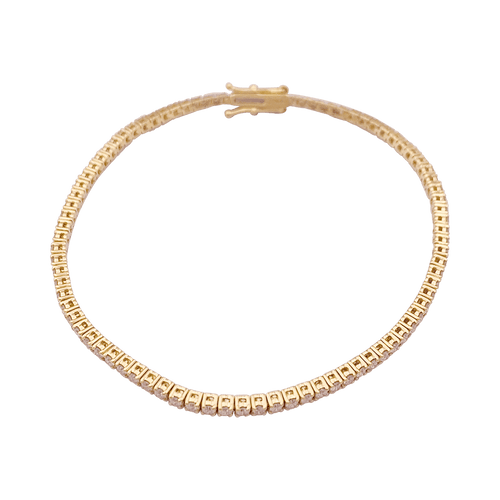 Bracelet ligne tennis or jaune, diamants. 58 Facettes 34345