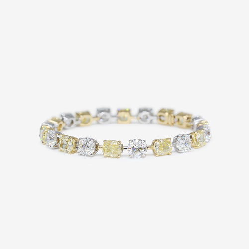 Bracelet Bracelet en diamants 21 carats FH / Fancy Yellow rond / forme coussin 58 Facettes 22617B