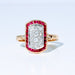 Bague 56 Bague Art Déco or jaune, rubis, diamants 58 Facettes 240 555