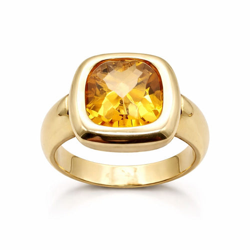 Bague 60 Bague or jaune & citrine 58 Facettes