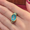 Bague 52 Bague en or jaune, diamants et turquoise 58 Facettes 32397