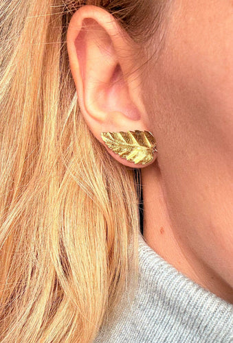 Boucles d'oreilles Boucles d'oreilles Feuilles d'or 58 Facettes