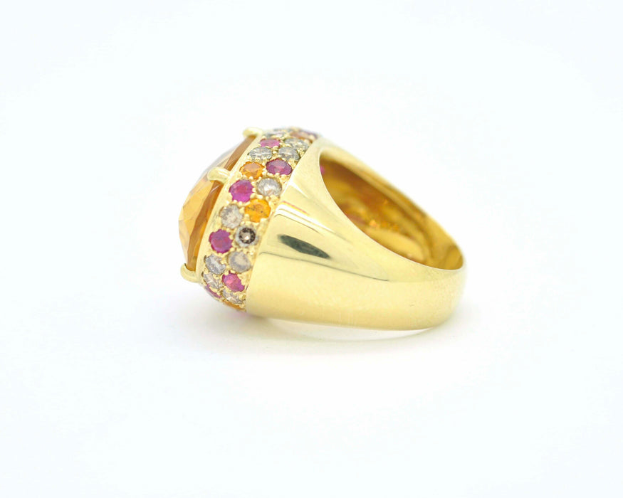 Bague Bague Mangiarotti avec quartz, rubis et diamants 58 Facettes