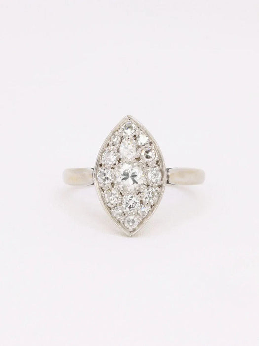 Bague 57 Bague marquise or blanc diamants 58 Facettes J606