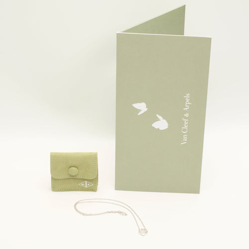 Collier RARE- Van Cleef & Arpels - Collier Pure Alhambra or blanc diamants 58 Facettes